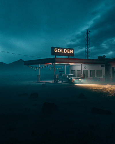 The Journey 3d car cinema cinematic city dark digital art