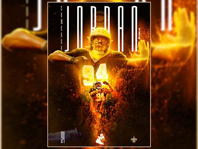 Cam Jordan art composition design digital art graphic design new orleans nfl photo manipulation photoshop saints sports typography
