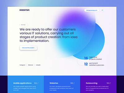 Web design for services page 2023 app blue branding company design figma flat gradient graphic design service trend ui ukraine ux uxui web design website