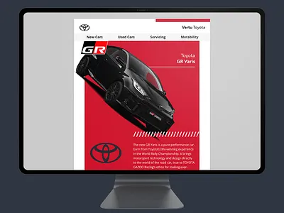 Vertu Toyota - Toyota GR Yaris Email automotive car design email design graphic design toyota ui ux