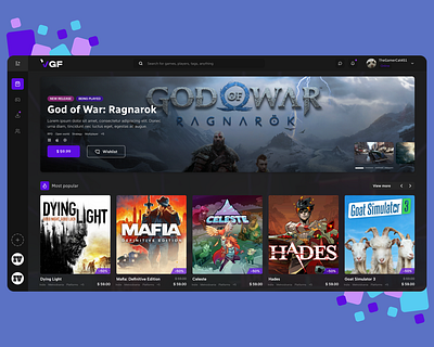 Game store platform WIP design desktop game gaming landingpage platform software store ui ux web website