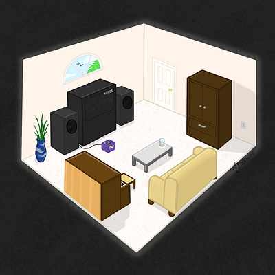 Living Room 2d digital illustration graphic design illustration