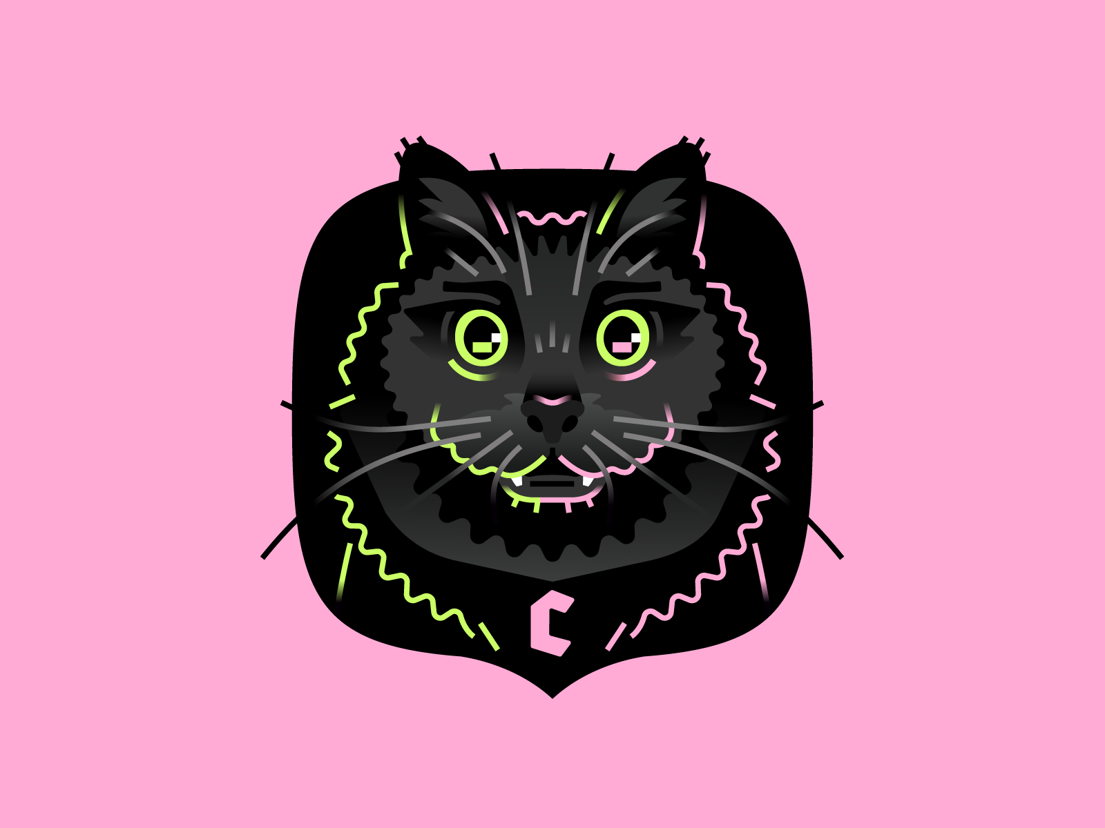 Charlie the Cat cat character flat illustration portrait simple stolz vector