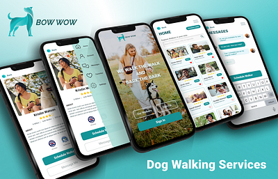 Case Study for Dog Walking App animation app branding design graphic design logo motion graphics typography ui