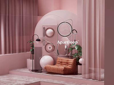 Apartloop™ 3d 3dart 3dloop abstract animation architecure blender branding c4d cinema4d design furniture illustration interior loop motion render style ui uiux