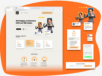 Happy Customers via QR Codes branding client feedback customer feedback digital suggestion box feedback feedback platform graphic design logo qr qr code sales tech startup suggestion box suggestions ui design ux design