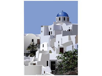 Santorini vector artwork adobe illustrator art artboard artwork digital art digital illustration digital painting graphic design greece illustration landscape landscape art portrait santorini vector wall art