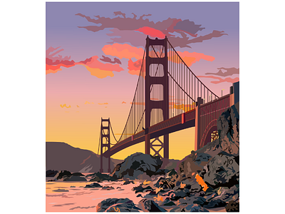 Golden Gate Bridge vector artwork adobe illustrator art artwork digital art digital illustration digital painting golden gate bridge graphic design illustration landscape landscape art new york portrait vector vector artwork vector landscape