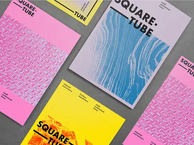 SQUARETUBE – BRAND IDENTITY DESIGN & LOGO blue brand brand identity branding design graphic design identity lettering lilac logo paper pink poster print red texture type typography yellow