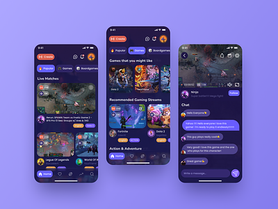 GoLive – Streaming App Mobile Design dota2 esport fortnite game gamer live app live channels live streaming mobile design product design stream stream app streamer streaming app twitch ui