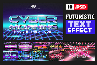 Futuristic Editable Text Effect Plugin Vol.1 3d text 90s text font futuristic galaxy text retro text effect space text text effect