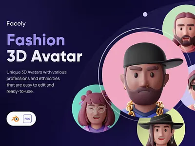 Fashion 3D Avatar - Facely v2 3d 3d icon 3d icons adobe photoshop graphic graphic design graphic resources graphics icon icon design icon illustration icon set iconography icons design iconset illustrator logo set vector
