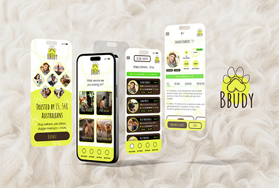 BBudy app branding design line art logo product design ui ux web