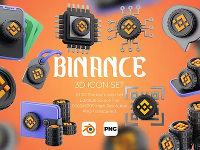 Binance 3D Icon Set 3d 3d icon 3d icons adobe photoshop graphic graphic design graphic resources graphics icon icon design icon illustration icon set iconography icons design iconset illustrator logo set vector