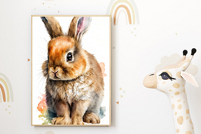 Watercolor Baby Hare Nursery Wall Art Décor art for nursery baby hare baby nursery baby room decor bunny art hare art home decor kids room decor kids wall art nursery decor nursery decoration nursery ideas nursery inspiration nursery style nursery wall art wall décor watercolor watercolor art watercolor love watercolor painting