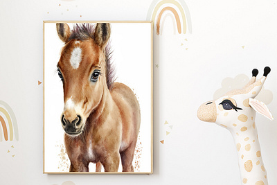 Watercolor Baby Foal Nursery Wall Art Décor art for nursery baby animal art baby foal baby nursery baby room decor foal art home decor kids room decor kids wall art nursery decor nursery decoration nursery ideas nursery inspiration nursery style nursery wall art wall décor watercolor watercolor art watercolor love watercolor painting