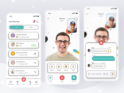 Chat Messenger App app call chat conference ios login meeting messenger mobile profile ui voice