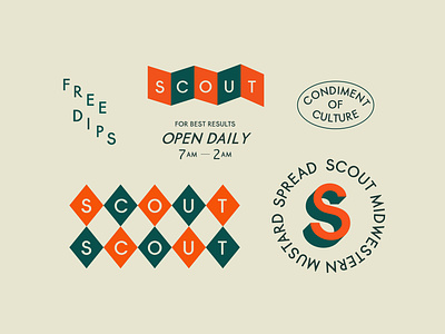 Scout Mustard (unchosen) badge badge design branding design diner logo midwest mustard retro supper club throwback type typography vector