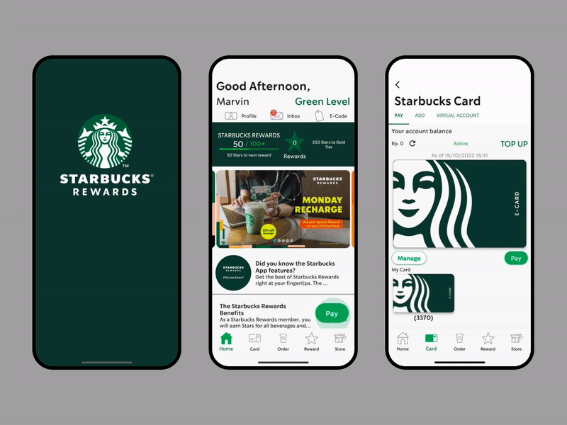 Starbucks Indonesia UI Redesign app app ui ux coffee delivery design drink food mobile mobile app mobile design order order app starbucks ui ui design ui ux user interface