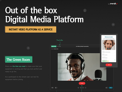 Digital Media Platform clean dark design live ui ux video video platform video streaming vpaas web web design