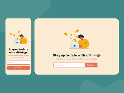 Newsletter Subscription branding design figma illustration illustrations newsletter subscribe subscription ui uidesign