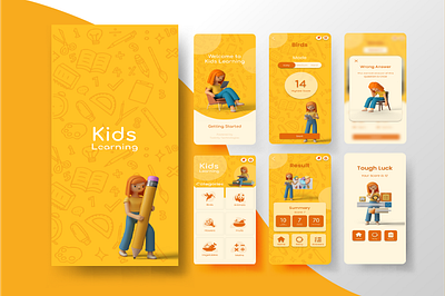 Kids Learning App adobe adobe xd app app design app ui branding design figma graphic design illustration logo ui ux