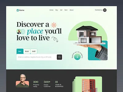 Home- Real Estate Website Design appaerment clean design home house interface landing page landingpage minimal property real estate real estate agency realestate realtor popular ui ui design uiux web design website website design