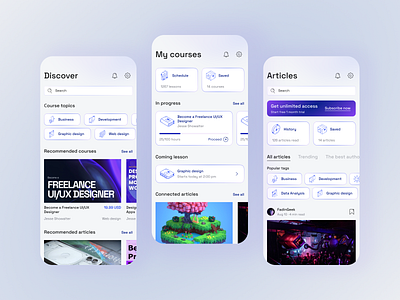 Online courses app app courses design online ui