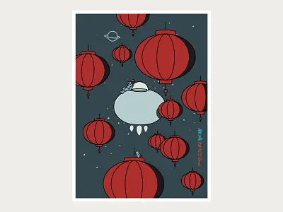 Heyastronaut|Lantern Festival2023 astronaut illustration lantern