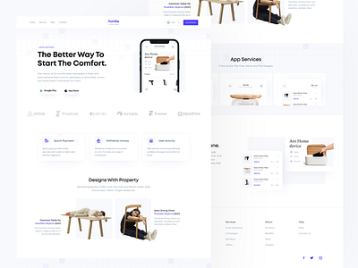 Landing Page - Furnitis clean e commerce e shop furniture home page homedecor interior landing page design landingpage marketplace ui design web web design website website design