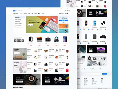 All in One Cart - E-Commerce Home page concept design. cart clean website dailyuichallenge e commerce ecoecommerce website ecommerce home page home page design shopping shopping website ui ui design uiux ux