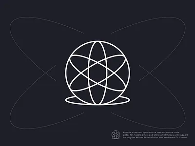 Atom a b c d e f g h i j k l m n o p atom branding circle design logo logo design orbit q r s t u v w x y z vector