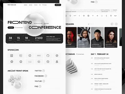 Conference website black and white concept dark design figma homepage light minimalism modern simple ui web design website