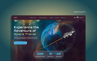 Space Travel Agency' Hero Section agency design hero landing page popular product design space space travel spaceship travel travel agency trending ui ui design uiux universe ux ux design uxui web app