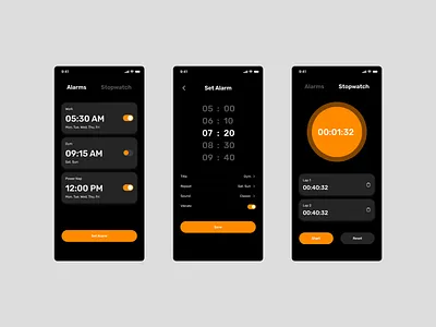 Alarm mobile ui ux
