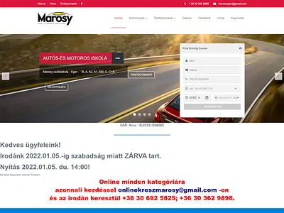 Autósiskola Eger branding design szilnet website wordpress