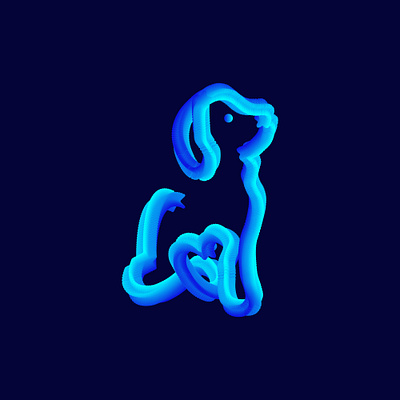 Dog Gradient Line Art 3d graphic design illustration inspiration line art logo ui