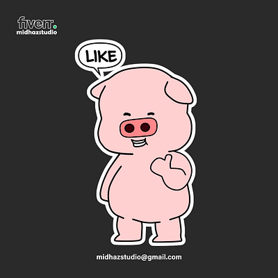 Pig Character Sticker cartoon graphic design illustration logo sticker