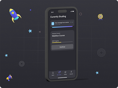 Mobile Study App Design branding design graphic design illustration logo ui ux