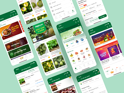 BAPI App - Thịt Heo Tươi Ăn Chuối HAGL app bapi app branding e commerce food graphic design green ui