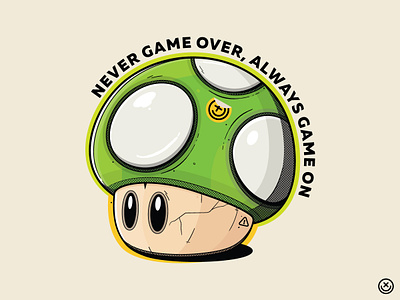 Never Game Over, Always Game On creative gamer games happy impulse happyimpulse illustration mario nintendo playful switch video game