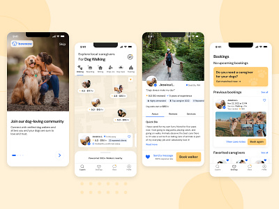 Bowwow: Dog Walking App Case Study app dog walking app mobile app design product design ui design ux design