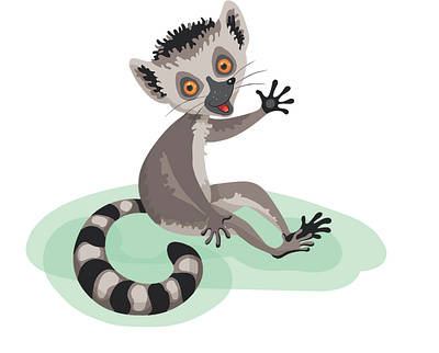 Illustrations for a children's fairy tale about a lemur. illustration lemur сказка