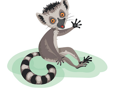 Illustrations for a children's fairy tale about a lemur. illustration lemur сказка