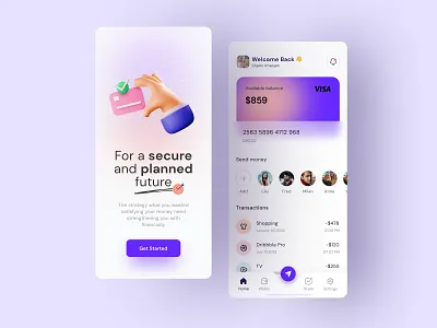Fintech App analytics app design bank bank card banking credit card dashboard digital banking finance app financial fintech fintech app minimal ui mobile banking money notifications page saas savings startup transaction