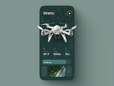 A Sleek and Intuitive Drone App UI 3d aerial app camera drones fly ios tracking ui uiux ux