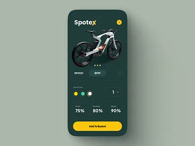 A Modern and Clean Electric Cycle App UI 3d app bike blender design electric bike fun ui ux