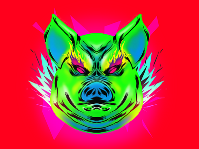 Porco! animation brasil brazil design fire football football league graphic design illustration league mascot palmeiras pig porco scoccer smoke