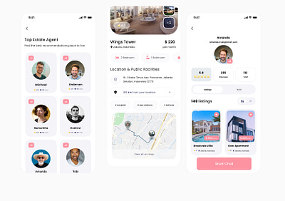 real estate app screen design figma real estate app ui user experience user interface ux ui design xd