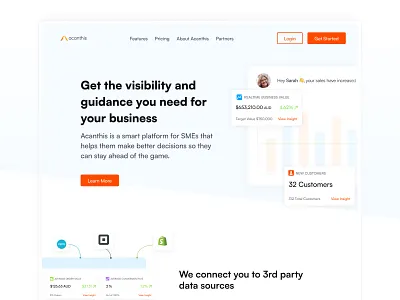 Acanthis Landing Page accountant design finance fresh interface landing page minimal product saas ui web